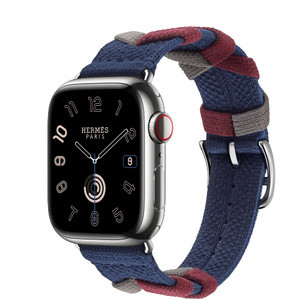 Apple Watch Series 9 Hermes GPS + Cellular 41mm Silver Stainless Steel Case with Orange Hermes Sport Band Italia