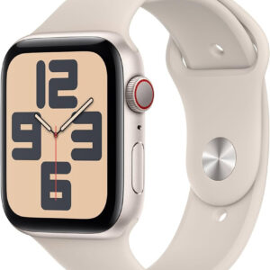 Apple Watch SE 2023 GPS 44mm Starlight Aluminium Case with Starlight Sport Band - S/M EU