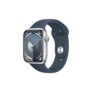 Apple Watch Series 9 GPS 45mm Silver Aluminium Case with Storm Blue Sport Band - M/L EU