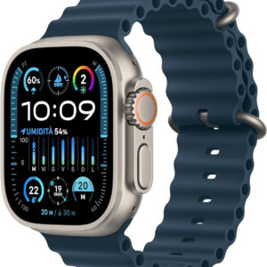 Apple Watch Ultra 2 GPS + Cellular 49mm Titanium Case with Green/Grey Trail Loop - S/M EU