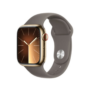 Apple Watch Series 9 GPS + Cellular 41mm acciaio oro - Argilla Sport Band - S/M