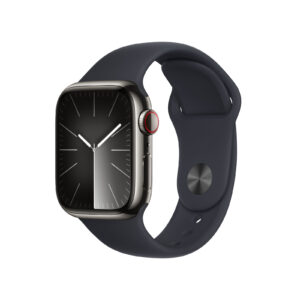 Apple Watch Series 9 GPS + Cellular 41mm acciaio grafite - mezzanotte Sport Band - S/M
